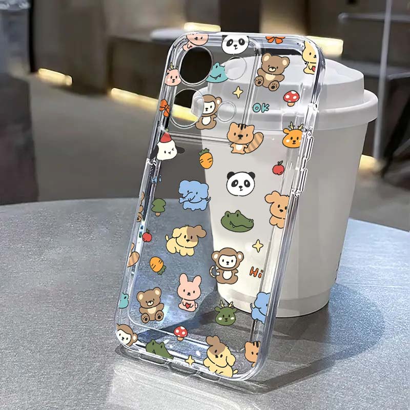 Xiaomi Redmi Note 14 - Karikatür Hayvanlar Sevimli Sanat Telefon Kılıfı