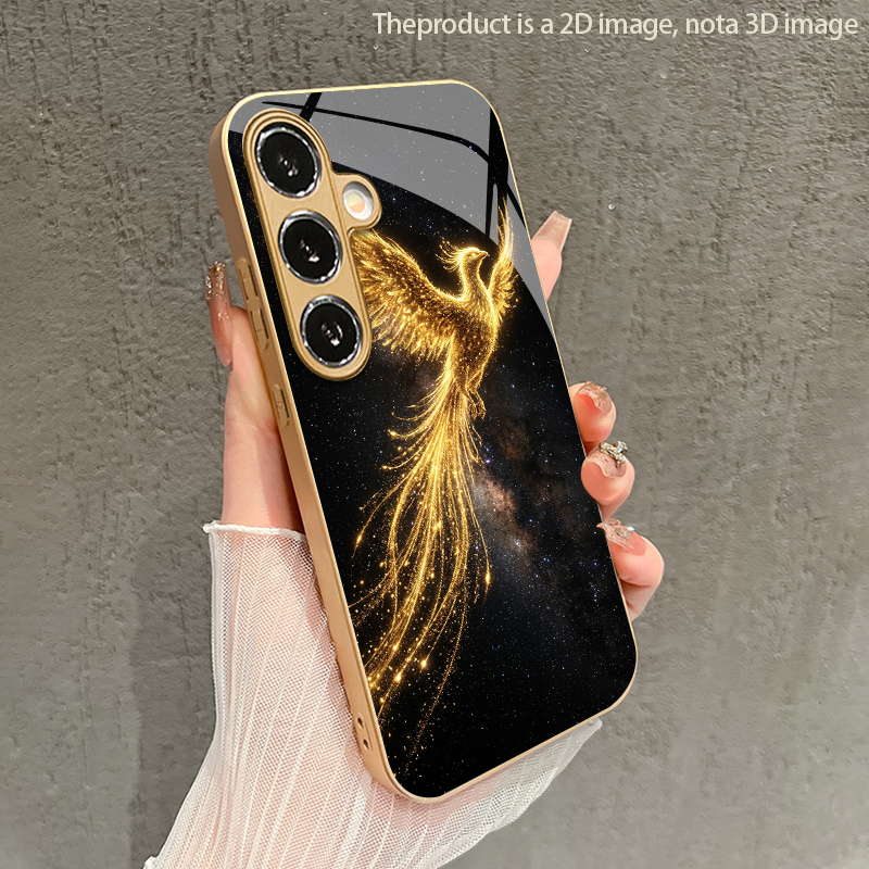 Samsung Galaxy S25 - 2D Phoenix Desenli Akışkan Işıklı Telefon