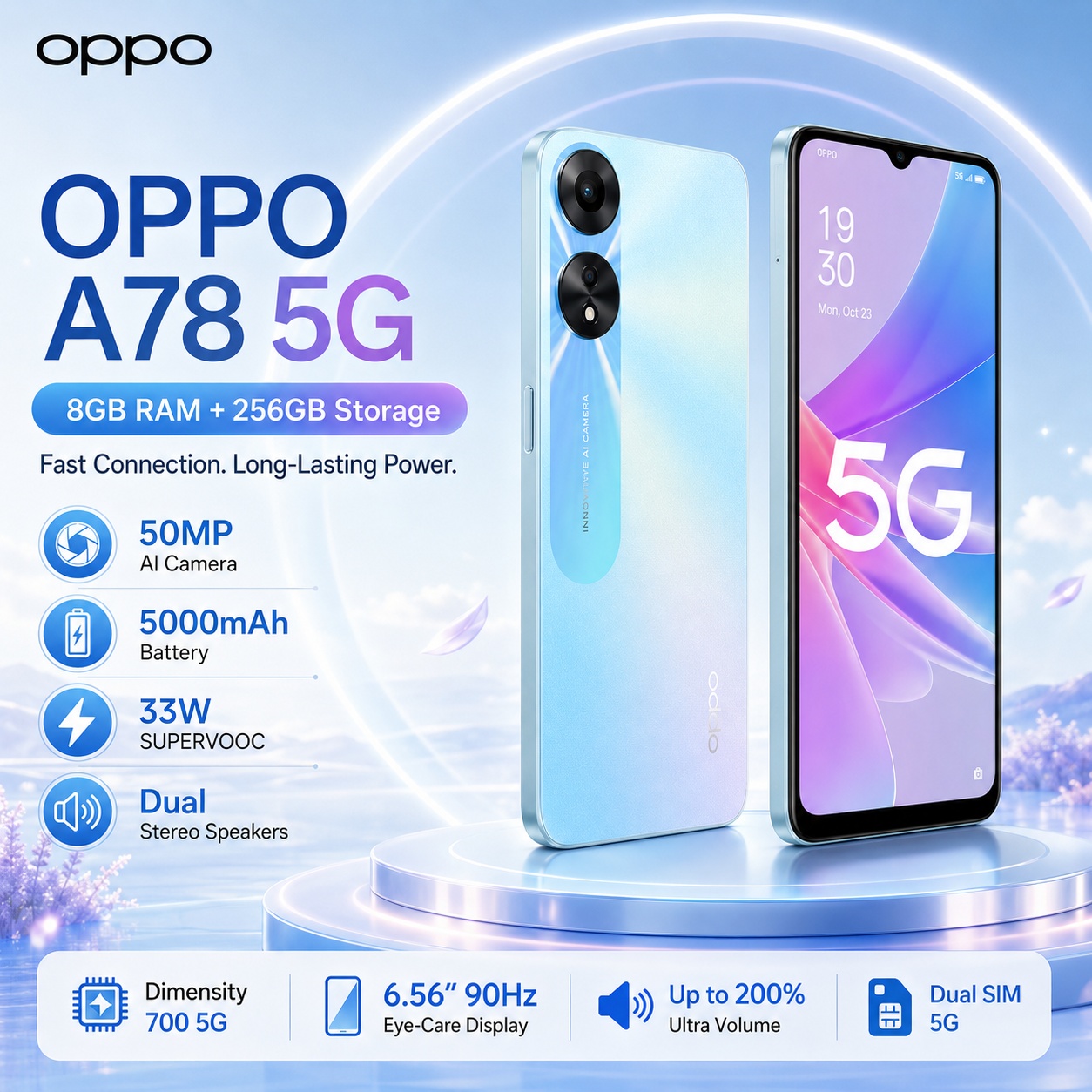 Oppo A78 - 2026 yeni OPPO A78 5G 8GB+256GB