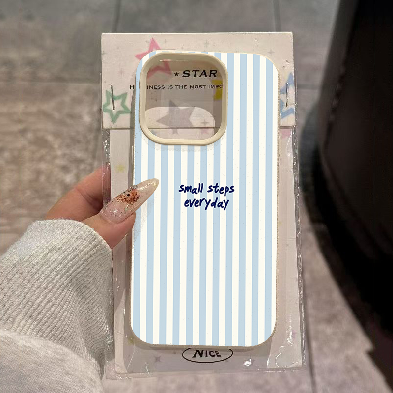 Samsung Galaxy S25 - Mavi İngiliz Mavisi Beyaz Çizgili Kılıf